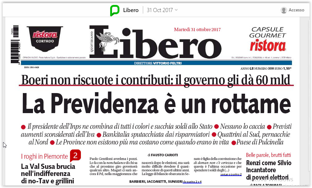 Libero previdenza rottame