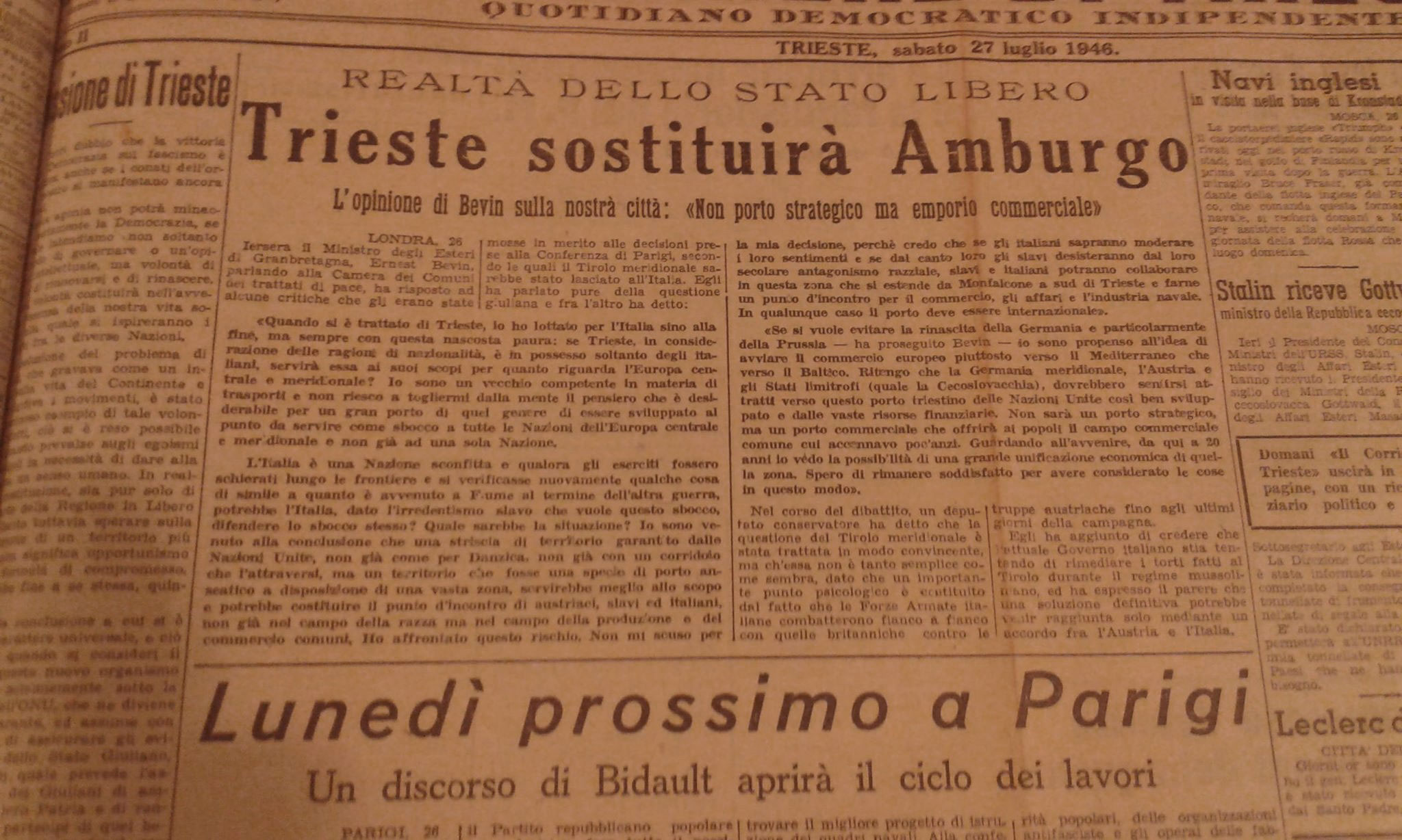Trieste sostituirà Amburgo